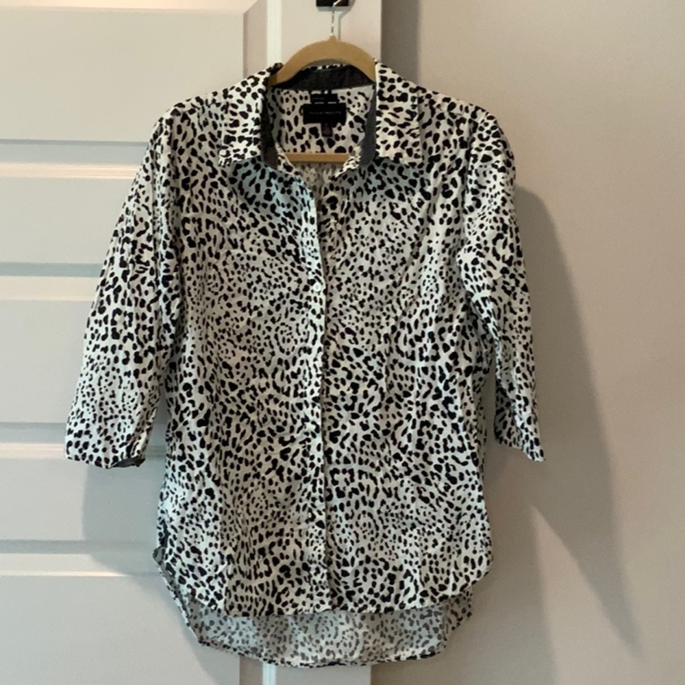 Investments Black and White Patterned Blouse
